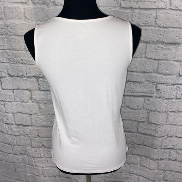 Talbots women S petite sleeveless tank top white w/textured embroidery design - Picture 7 of 9